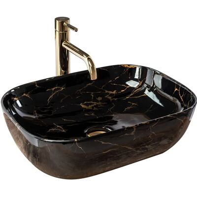 Lavabo Belinda Marmo Nero Lucido Rea - Lavabo Soprapiano Lavabo Belinda Marmo Nero Lucido Rea - Lavabo Soprapiano
