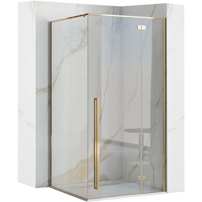 Rea Fargo 80x100 Cabina de Ducha Esquina - Oro y Transparente Rea Fargo 80x100 Cabina de Ducha Esquina - Oro y Transparente