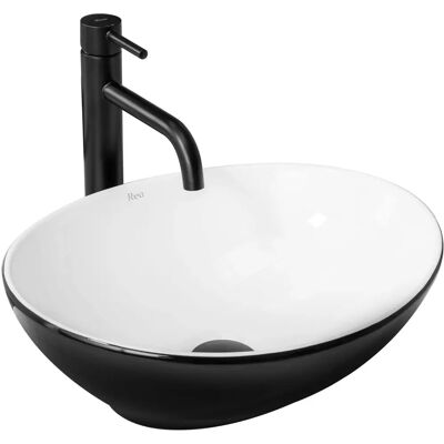 Lavabo da appoggio REA Sofia bianco nero - Lavabo Lavabo da appoggio REA Sofia bianco nero - Lavabo