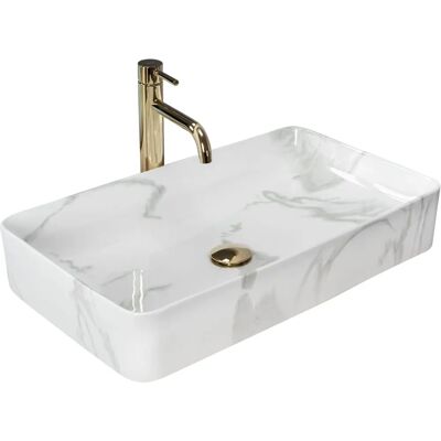 REA Denis Shiny Marmo - Lavabo moderno da appoggio REA Denis Shiny Marmo - Lavabo moderno da appoggio