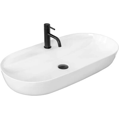 Rea Aura 81 White Ceramic Countertop Washbasin - Washbasin Rea Aura 81 White Ceramic Countertop Washbasin - Washbasin