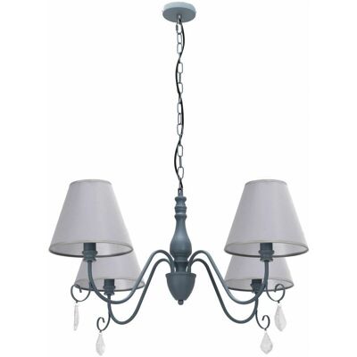 Lampada a Sospensione Cristallo Toolight - Luce Regolabile a 4 Punti - Grigio - Lampada a Soffitto Lampada a Sospensione Cristallo Toolight - Luce Regolabile a 4 Punti - Grigio - Lampada a Soffitto