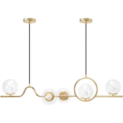 Lampada a Sospensione Oro Toolight - Regolabile 5 Punti E27 - Decorazione Moderna Lampada a Sospensione Oro Toolight - Regolabile 5 Punti E27 - Decorazione Moderna