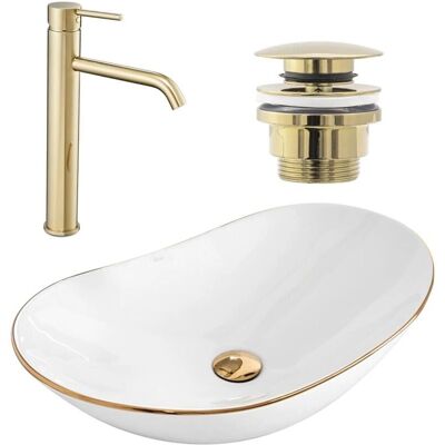 Conjunto Oro REA - Lavabo Modern y Grifo Conjunto Oro REA - Lavabo Modern y Grifo