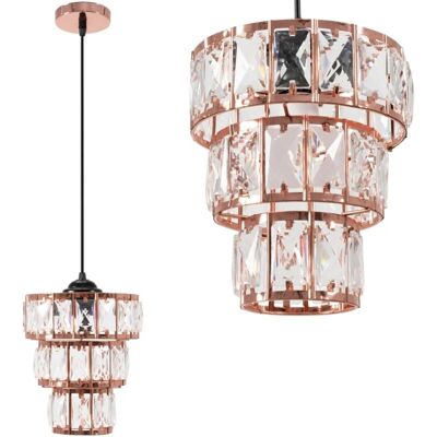 Lampada a Sospensione Toolight Oro Rosa - 1 Luce E27 - Regolabile Lampada a Sospensione Toolight Oro Rosa - 1 Luce E27 - Regolabile