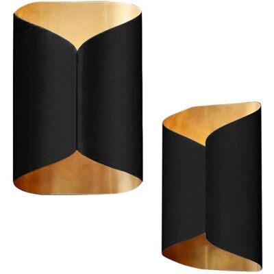 Toolight Lampada a Parete - Nero/Oro, G9, 2 Punti, Design Moderno Toolight Lampada a Parete - Nero/Oro, G9, 2 Punti, Design Moderno