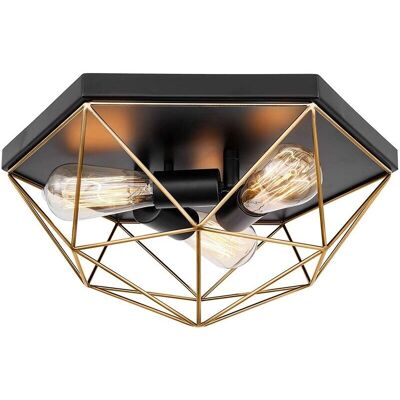 Lampada da Soffitto Toolight Oro Nero - Design Geometrico Moderno - E27 Lampada da Soffitto Toolight Oro Nero - Design Geometrico Moderno - E27
