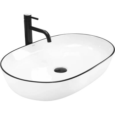 Lavabo da appoggio REA Cleo Bianco Nero Edge Lavabo da appoggio REA Cleo Bianco Nero Edge