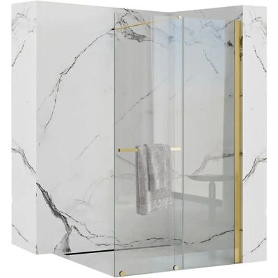 REA - Modello Cortis Gold Parete Doccia Walk-in - Trasparente / Oro REA - Modello Cortis Gold Parete Doccia Walk-in - Trasparente / Oro
