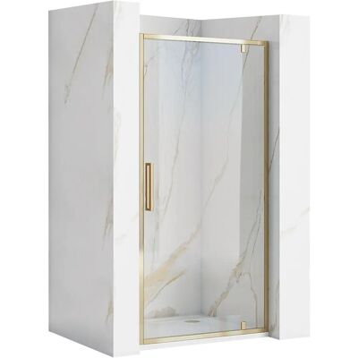 REA - Porta doccia 100 - Oro - Chiusura a battente, Facile da pulire, Universale REA - Porta doccia 100 - Oro - Chiusura a battente, Facile da pulire, Universale