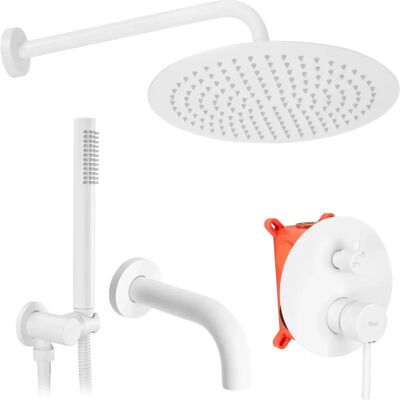 Rea Lungo White Matt Built-in Shower Set - Shower & Bathtub Rea Lungo White Matt Built-in Shower Set - Shower & Bathtub