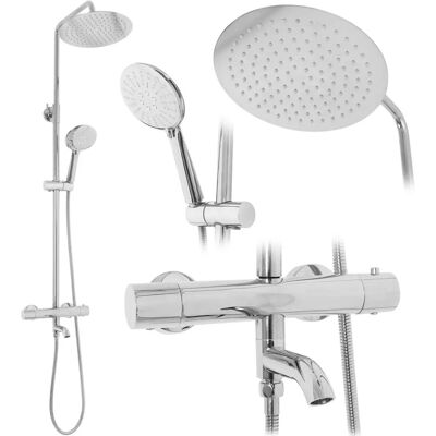 Rea Lungo Chrome Shower System - Thermostatic Control Rea Lungo Chrome Shower System - Thermostatic Control
