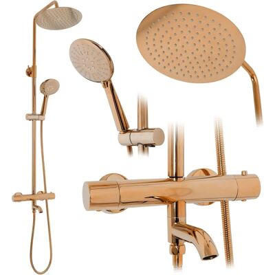 REA Lungo Rose Gold Thermostat Shower Set - Shower Set REA Lungo Rose Gold Thermostat Shower Set - Shower Set