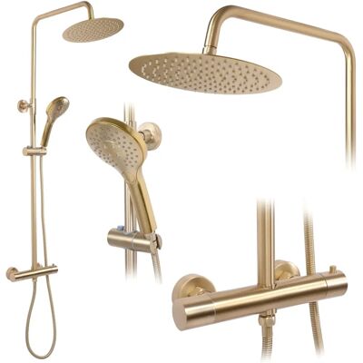 Conjunto de ducha con termostato Vincent Gold Brushed - Oro cepillado Conjunto de ducha con termostato Vincent Gold Brushed - Oro cepillado