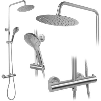 Rea Vincent Nickel Brush Inox Shower Set - Thermostatic Mixer Rea Vincent Nickel Brush Inox Shower Set - Thermostatic Mixer