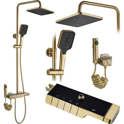 Rea Rob Gold Brush Thermostatic Shower Set - Shower Type Rea Rob Gold Brush Thermostatic Shower Set - Shower Type