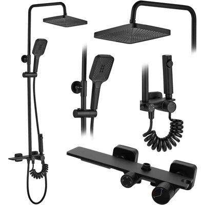 Rea Helix Black Shower Set - Durable & Modern Rea Helix Black Shower Set - Durable & Modern