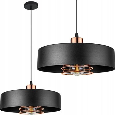 Toolight APP1246-1CP Lampada a sospensione - nero / oro rosa - Materiali di alta qualità Toolight APP1246-1CP Lampada a sospensione - nero / oro rosa - Materiali di alta qualità