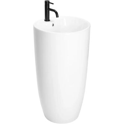 Rea Lavabo a Colonna in Ceramica Anya - Lavabo, Bianco, Design Moderno Rea Lavabo a Colonna in Ceramica Anya - Lavabo, Bianco, Design Moderno