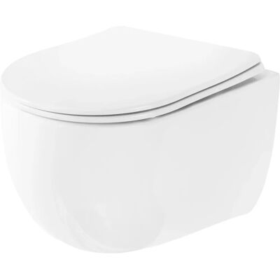 Rea Olivier Wall-Hung Toilet - Rim-Free, Damage Resistant, Ceramic Rea Olivier Wall-Hung Toilet - Rim-Free, Damage Resistant, Ceramic