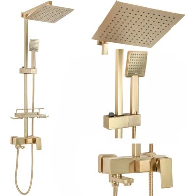 Rea - Shower Set Brushed Gold - Bathroom Accessory Rea - Shower Set Brushed Gold - Bathroom Accessory