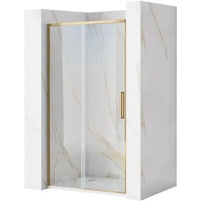 Porta Doccia REA - 110mm Oro Spazzolato - Facile da Pulire, Scorrevole, Impermeabile Porta Doccia REA - 110mm Oro Spazzolato - Facile da Pulire, Scorrevole, Impermeabile