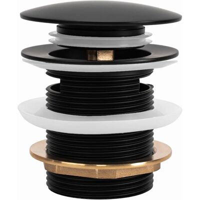 Tapón de bañera negro Rea 6cm - Universal, Resistente a la corrosión Tapón de bañera negro Rea 6cm - Universal, Resistente a la corrosión
