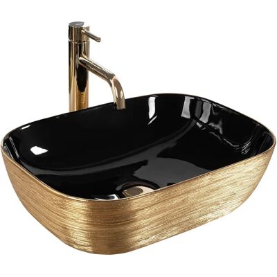 Rea Belinda Black Gold Countertop Washbasin - Washbasin Rea Belinda Black Gold Countertop Washbasin - Washbasin