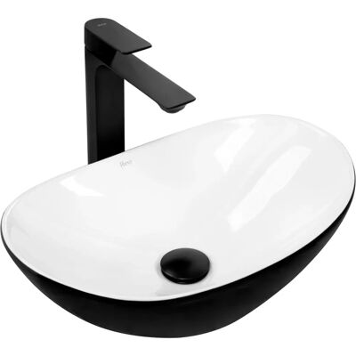 REA Royal Mini Black White - Kompakter Waschtisch - Sanitäre Keramik REA Royal Mini Black White - Kompakter Waschtisch - Sanitäre Keramik