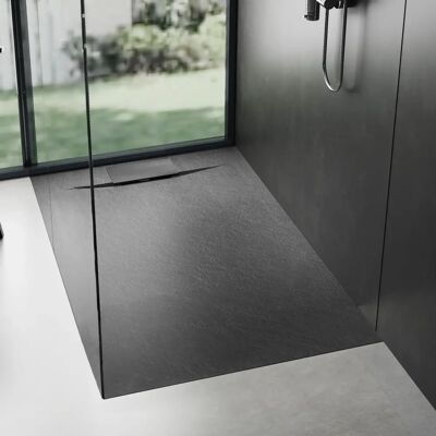 Rea Basalto Negro 80x120 - Plato de Ducha Rea Basalto Negro 80x120 - Plato de Ducha