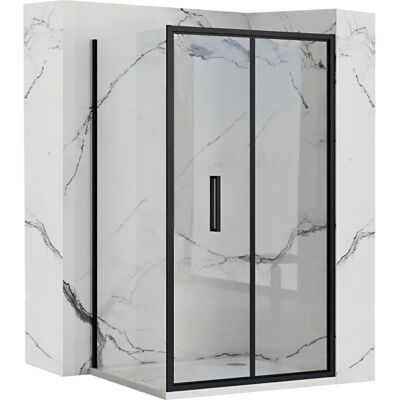 REA - Mampara de ducha plegable negra 100x80 - Mampara de ducha REA - Mampara de ducha plegable negra 100x80 - Mampara de ducha