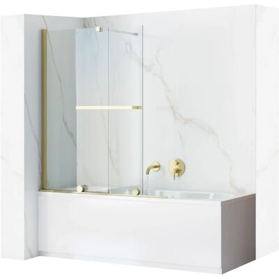 RELa pantalla de bañera Fabian Gold 100 - Transparente / Oro RELa pantalla de bañera Fabian Gold 100 - Transparente / Oro
