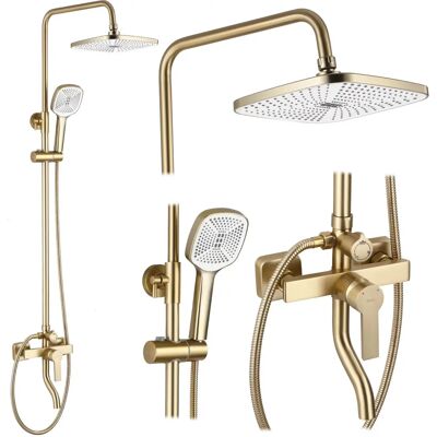 REA Argus Gold Brush Shower Set - Brushed Gold - Shower Set REA Argus Gold Brush Shower Set - Brushed Gold - Shower Set