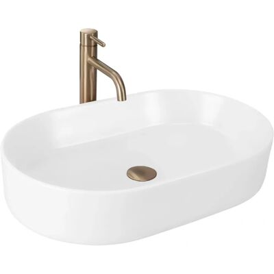 Rea Nadia 60 White Matt Wall-Mounted Washbasin - Bathroom Sink Rea Nadia 60 White Matt Wall-Mounted Washbasin - Bathroom Sink