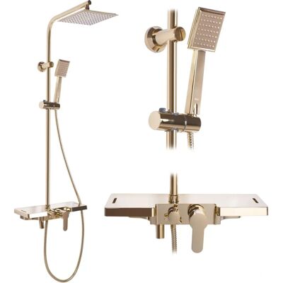 REA Bravo Gold Shower Set - Brass, Wall Mount, 5-Year Warranty REA Bravo Gold Shower Set - Brass, Wall Mount, 5-Year Warranty