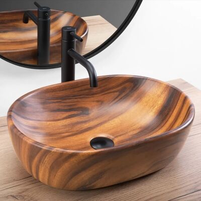 REa Amelia Wood Matt Lavabo - Diseño moderno en cerámica REa Amelia Wood Matt Lavabo - Diseño moderno en cerámica