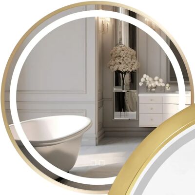 REA - Specchio LED 90CM Oro - Stile Contemporaneo REA - Specchio LED 90CM Oro - Stile Contemporaneo