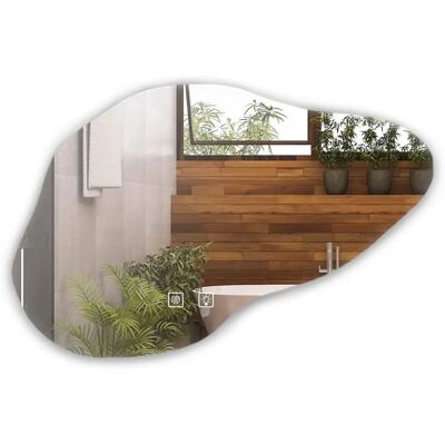 REA - Chrome LED Asymmetric Mirror - 100x70cm - Mirror REA - Chrome LED Asymmetric Mirror - 100x70cm - Mirror