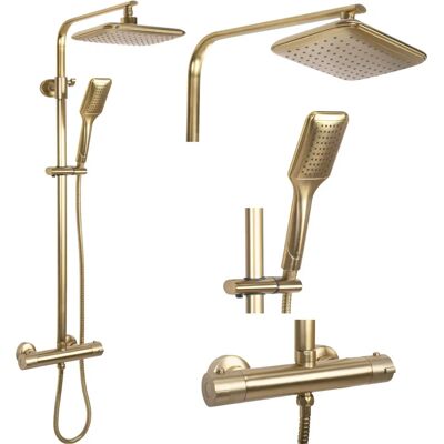 Set doccia REA Tom Brush Gold - Termostatico - Oro spazzolato Set doccia REA Tom Brush Gold - Termostatico - Oro spazzolato
