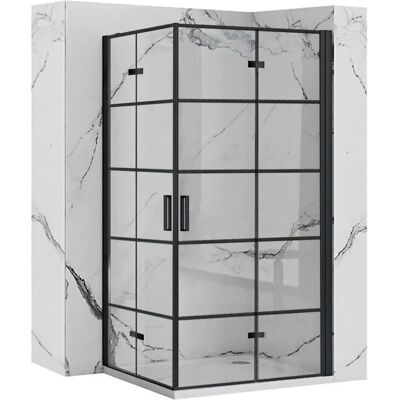 REA Moller Schwarze Doppel-Duschkabine 100x100 - Dusche REA Moller Schwarze Doppel-Duschkabine 100x100 - Dusche