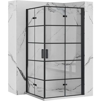Mampara de ducha REA molier doble 80x100 - negro Mampara de ducha REA molier doble 80x100 - negro