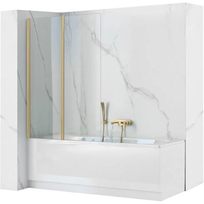 REA Agat 80 Brush Gold Shower Screen - Bath Conversion REA Agat 80 Brush Gold Shower Screen - Bath Conversion