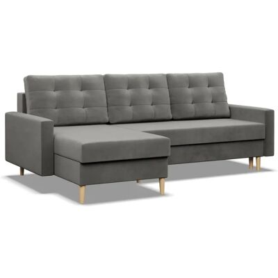 Mebligo - Blank - Szary antracyt - Velur - Rozkładana sofa Mebligo - Blank - Szary antracyt - Velur - Rozkładana sofa