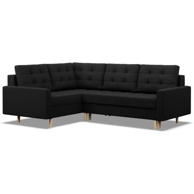 Mebligo - Gauche - Noir - Gauche - Rogowa sofa z funkcją spania Mebligo - Gauche - Noir - Gauche - Rogowa sofa z funkcją spania