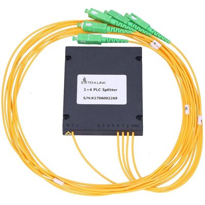 Extralink 1:4 PLC Splitter SC/APC - 2,0mm, 1,5m, Czarny - Kabel splitter Extralink 1:4 PLC Splitter SC/APC - 2,0mm, 1,5m, Czarny - Kabel splitter