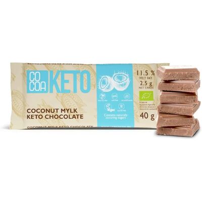 Keto Kokosowa Czekolada - Organiczna, 40g Keto Kokosowa Czekolada - Organiczna, 40g