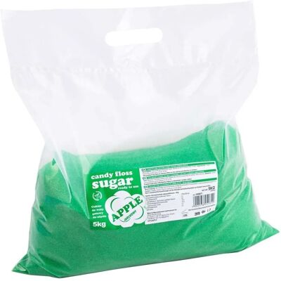 Barwiony i aromatyzowany zielony cukier do wata cukrowa - 5kg Barwiony i aromatyzowany zielony cukier do wata cukrowa - 5kg