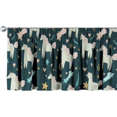 Unknown - Lambrekin na taśmie marszczącej - Niebieski i Navy - Rozmiar: 130 x 40 cm - Valance Unknown - Lambrekin na taśmie marszczącej - Niebieski i Navy - Rozmiar: 130 x 40 cm - Valance