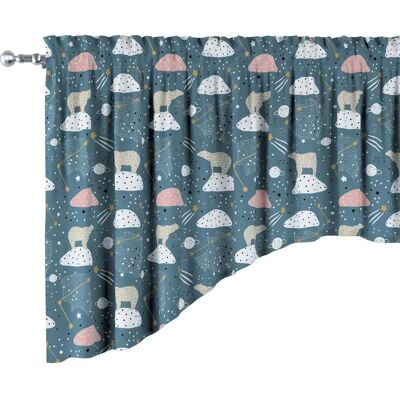 Yellow Tipi - Lambrekin łuk - Niebieski - 200x75+5 cm - Valance Yellow Tipi - Lambrekin łuk - Niebieski - 200x75+5 cm - Valance