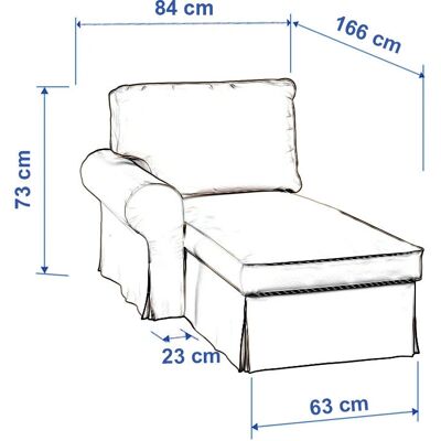 IKEA Ektorp - blau - 84x166x73 cm - links - Sofaüberwurf IKEA Ektorp - blau - 84x166x73 cm - links - Sofaüberwurf